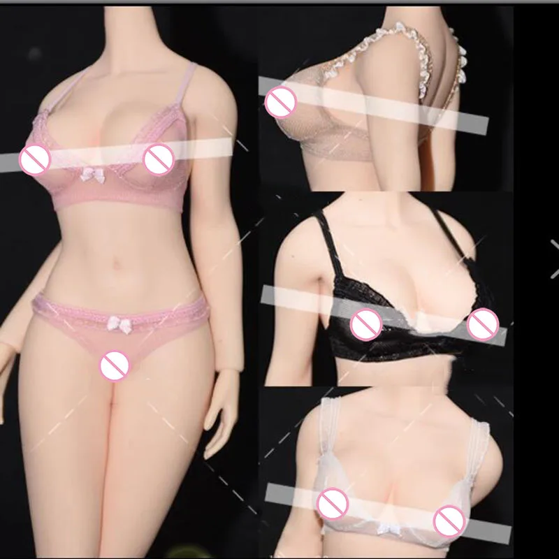 

8 Colors 1/6 Women Exquisite Thin Lace Lingerie Set Bra Underpants Underwear Clothes Model for 12 inch Female Action Figure Body
