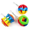 Parrot toy ball, plastic bell, rattling ball, medium to large parrot bite toy bird supplies, bird toy set 1