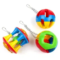 Parrot toy ball, plastic bell, rattling ball, medium to large parrot bite toy bird supplies, bird toy set 1