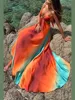 Fashion Gradient Hollow Out Maxi Dress Women Bohemia Spaghetti Strap Sleeveless Backless Beach Dresses Female Vacation Chic Robe 5