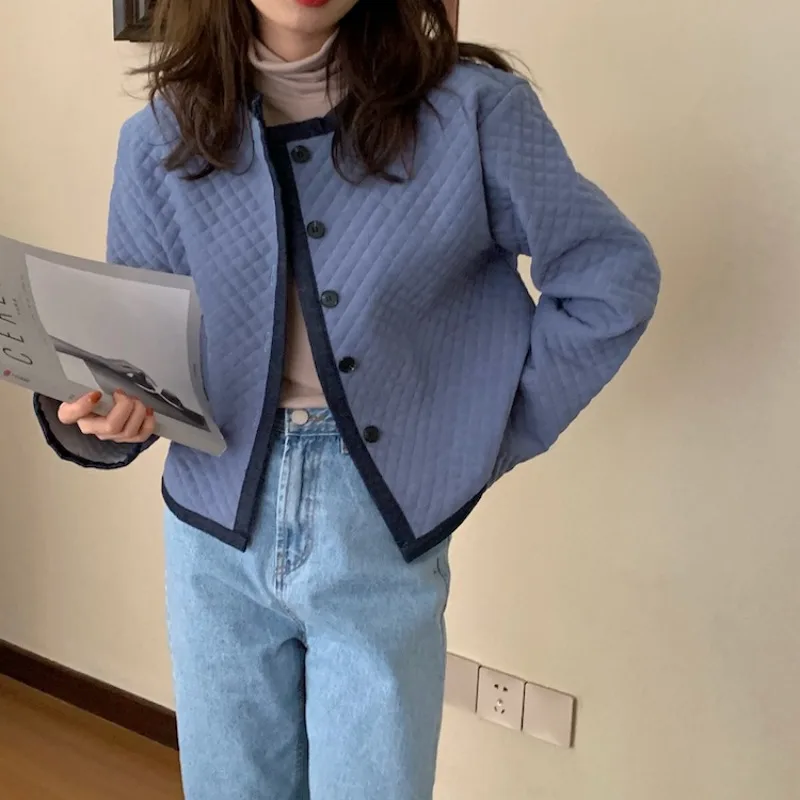

Women Long Sleeve Single Breasted Jacket Casual Elegant Office Lady Style Parkas 2023 Winter Fashion Warm Solid Korean Chic Coat