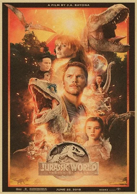 Dinosaur Canvas Painting Jurassic Park Movie Posters Vintage Posters And Prints Wall Art Pictures For Living Room Home Decor Peckshirt