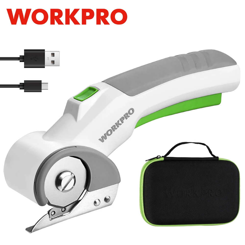 WORKPRO 3.6V Cordless Electric Scissors For Cloth Carpet Leather Hand-held Circular Knife Cutting Machine Rechargeable PowerTool cordless dc electric scissors fabric leather cloth sewing hand held alloy double head cutting multifunctional electric cutter