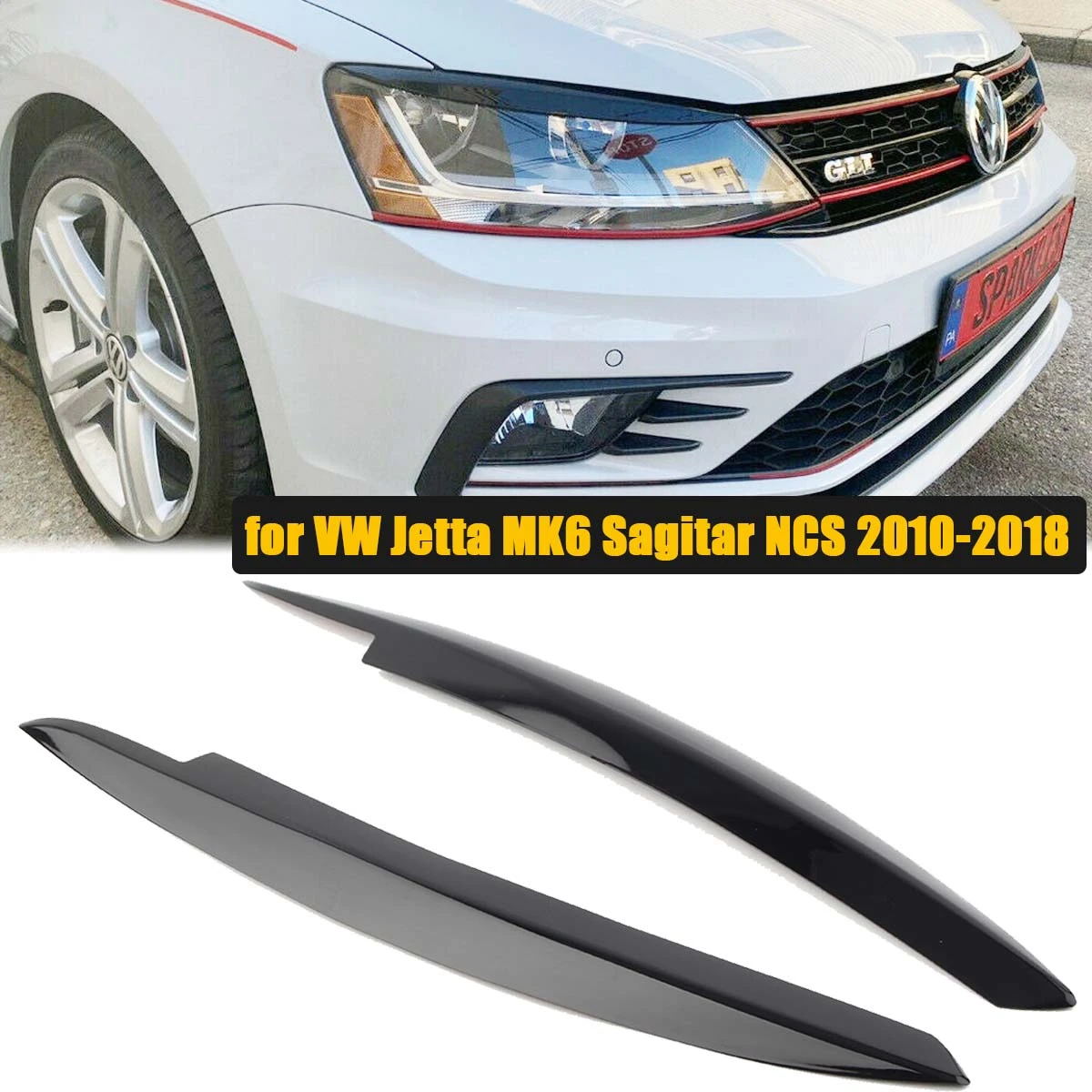 Párpados para VW MK6 Sagitar NCS 2010 2011 2018, cubierta embellecedora de cejas para faros accesorios para coche | - AliExpress
