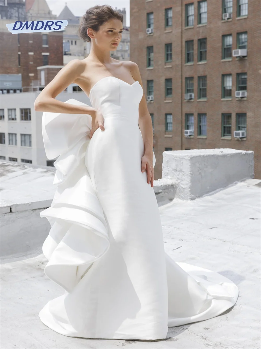 

Classic Trumpet Sweetheart Neck Wedding Dress Beach Floor-length Sleeveless Bride Robe Elegant Vestidos De Novia
