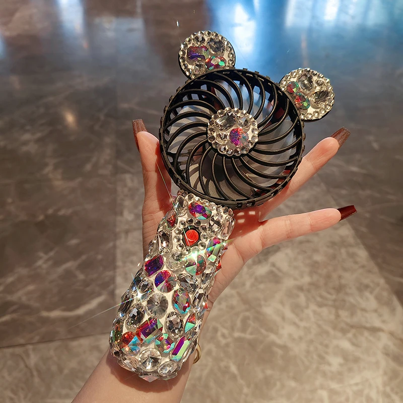 Portable Electric Fan with Rhinestones.