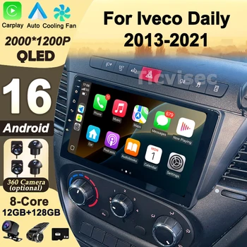 Android 16 Auto Car Radio Video Lettore Multimediale Per Iveco Daily 2013-2021 CarPlay di Navigazione GPS Autoradio QLED Touch Screen