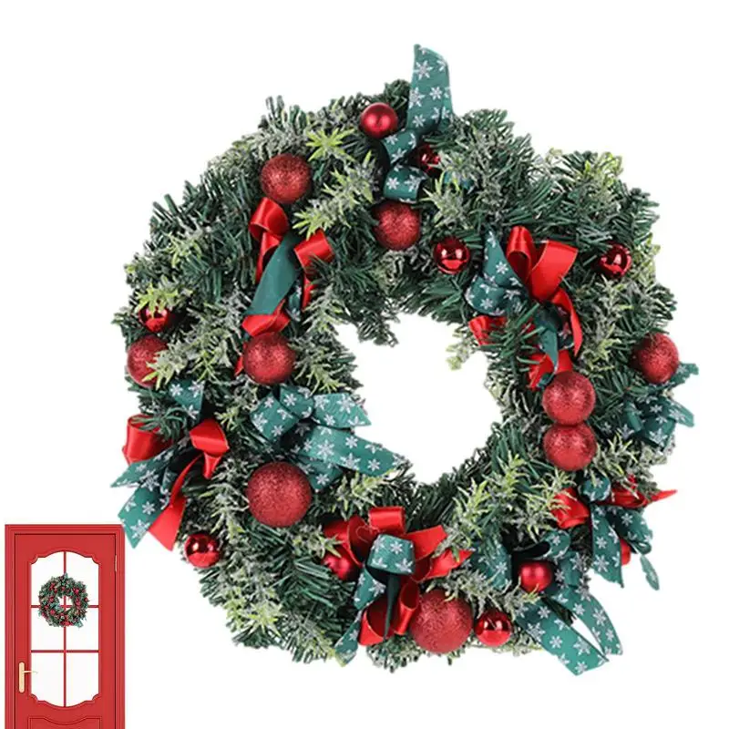 

Red Christmas Wreath For Front Door Window Wall Door Christmas Decorations Garland Ornament