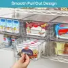 6 Pack Stackable Storage Drawers,Clear Acrylic Drawer Organizers with Handles, Easily Assemble Containers for Fridge 5