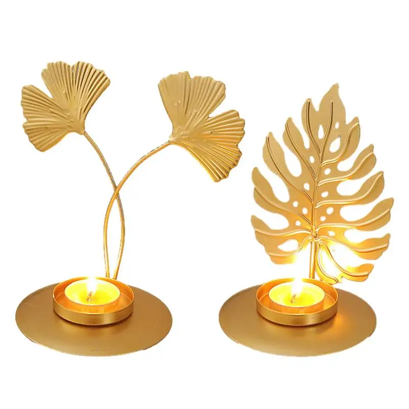 

Holder for Tea Light Candle Tea Light Holder Candlesticks Decorations Unique Table Centerpiece Leaf Shape Tea Light Holders