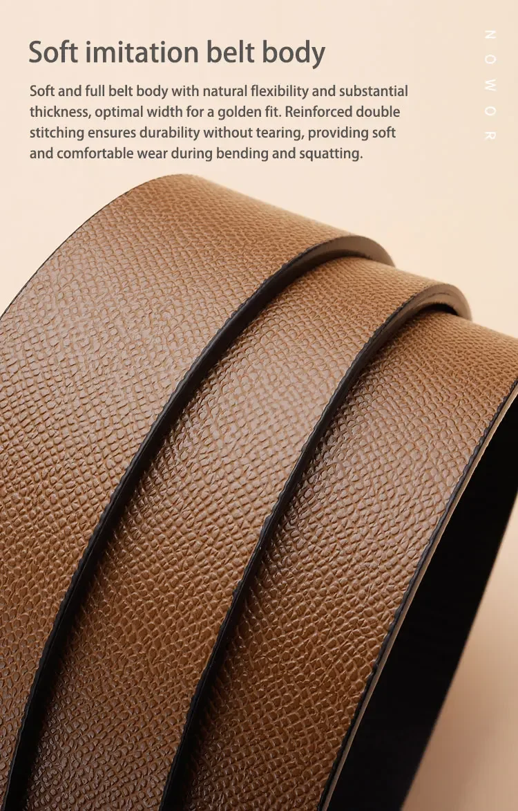 New Men's Toothless Automatic Buckle Belt - Casual & Business Versatile Waist Belt, Stylish & Trendy for Young Adults