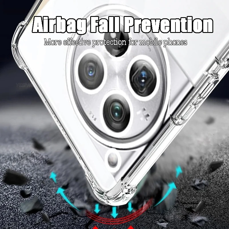 Transparent Shockproof Airbag Phone Case - Soft Silicone TPU Cover with Enhanced Corner Protection