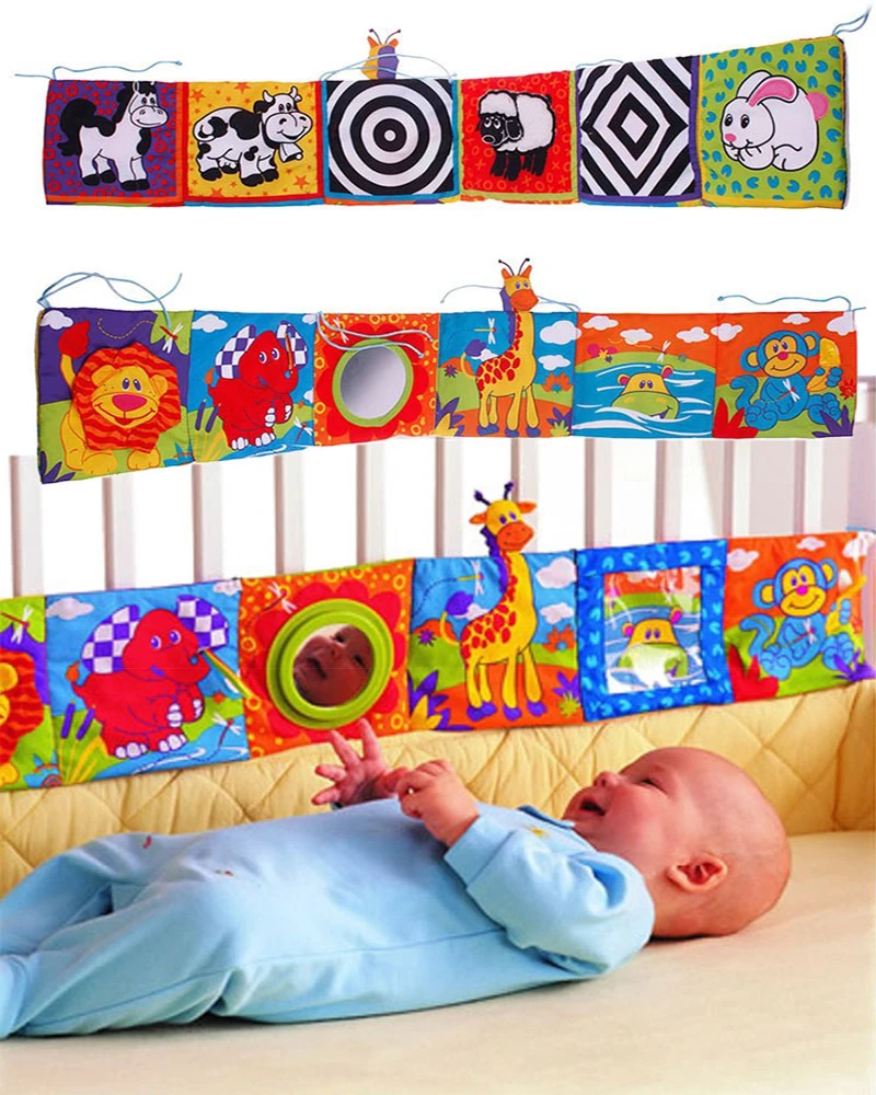 Newborn Sensory Toys For Babies Educational Baby Book Crib Toys Black White Baby Toys Animal Cloth Book Baby Toys 0 12 Months - 2