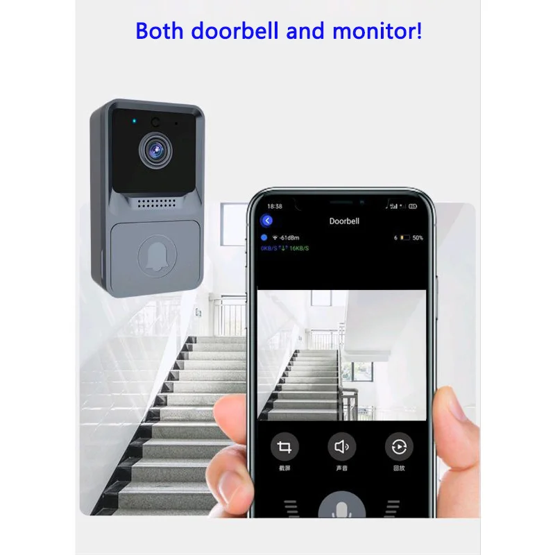 

APP Remote Language Intercom WIFI Night Vision Low-power Visual Doorbell Mobile Phone Push Notification Wireless Colour Monitor