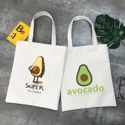 Shopping Bag Tote Bags Avocado Women Canvas Handle Shoulder Designer Handbags Cloth Fabric Shopper Woman Beach Customizable Hand