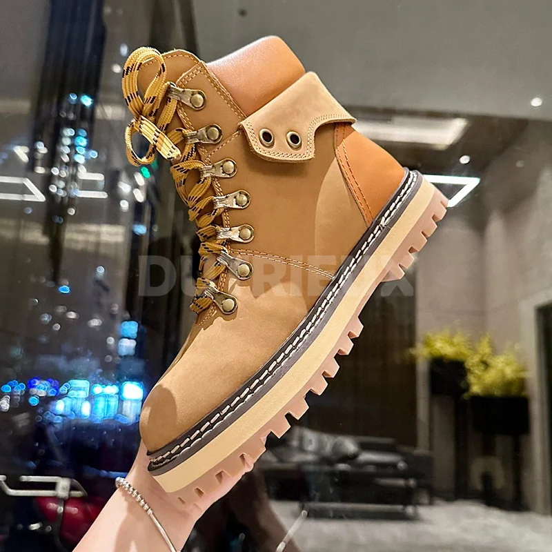 

Женские короткие ботинки весна-осень Новые короткие ботинки на толстой подошве с круглым носком модная универсальная женская обувь