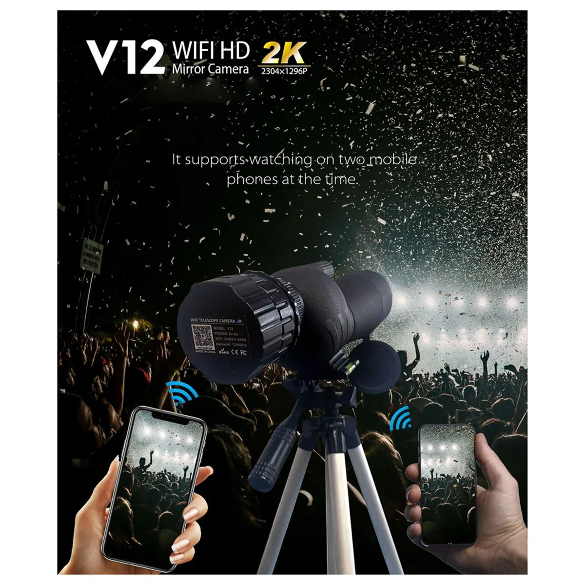 Newest 2K 4 Million High-Definition WiFi Electronic Eyepieces, Telescopes, Bird Watching and Other General-Purpose Calibers