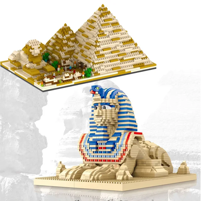 Model Nanobrick Micro Diamond Block Ancient Egypt Pyramid Sphinx World Famous Historical Architecture Build Brick Toy For Gift 1
