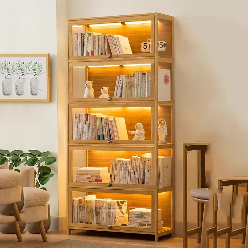 Modern Floor Standing Bookshelf With Shelves Multi-Tier Storage Organizer For Living Room Bedroom Office Space Saving Furniture​