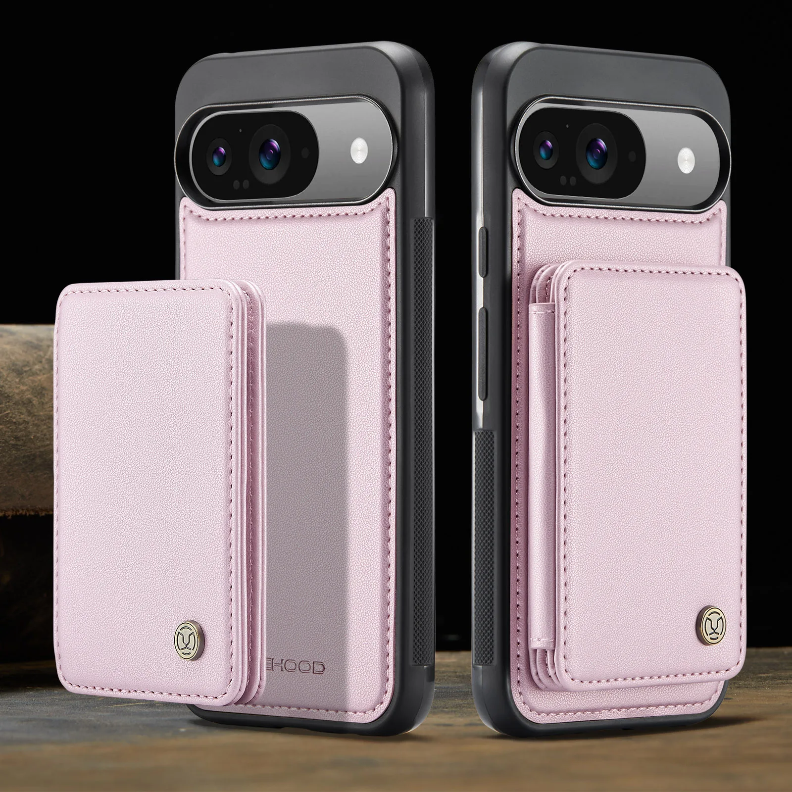 2 vienā noņemams magnētisko karšu Solt maka ādas maciņš Google Pixel 9 Pro XL 9Pro noņemams somas kabatas RFID tālruņa vāciņš_voghion.com