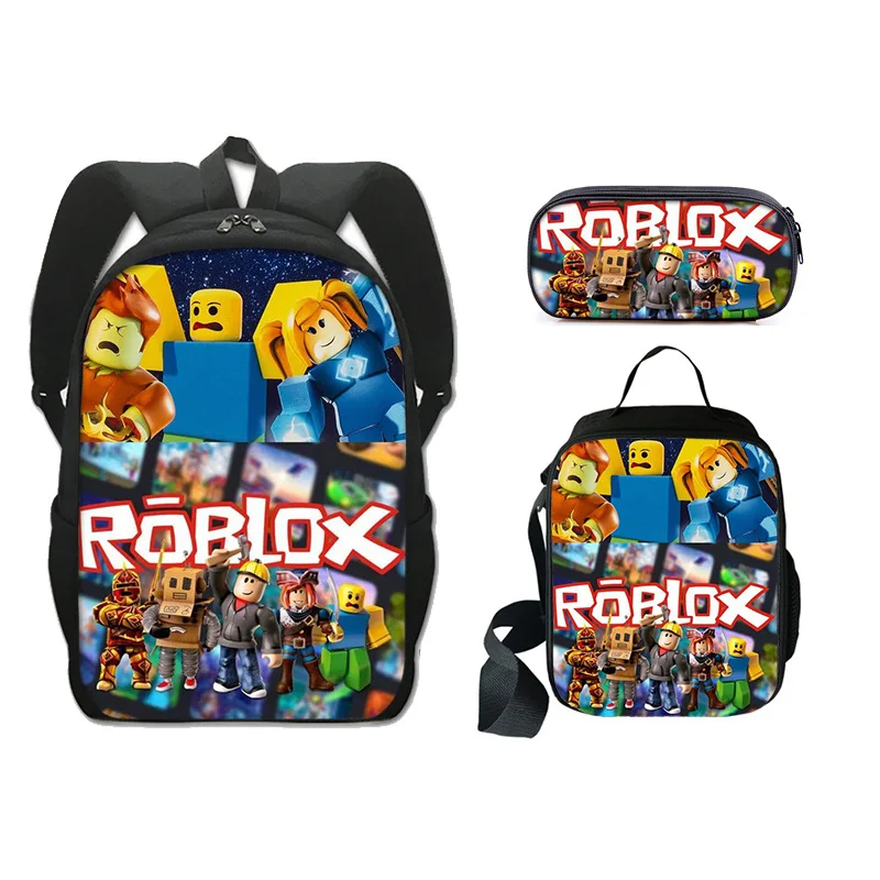 Conjunto de duas peças de 3D Novo Jogo Dos Desenhos Animados Roblox Escola  Primária e Secundária Estudantes Saco de Escola Infantil Mochila Lápis Caso  - AliExpress