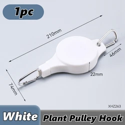 Retractable Plant Hanger Hook for Easy Reach of Hanging Baskets and Bird Feeders (WHITE)