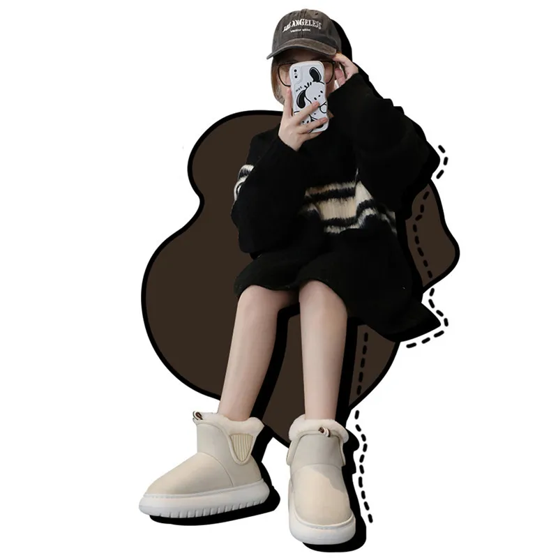 Cotton Boots Shoes For Women Winter Plush Couples Warmth Thick Soles Slipper Indoor Home Slippers Man Slipper