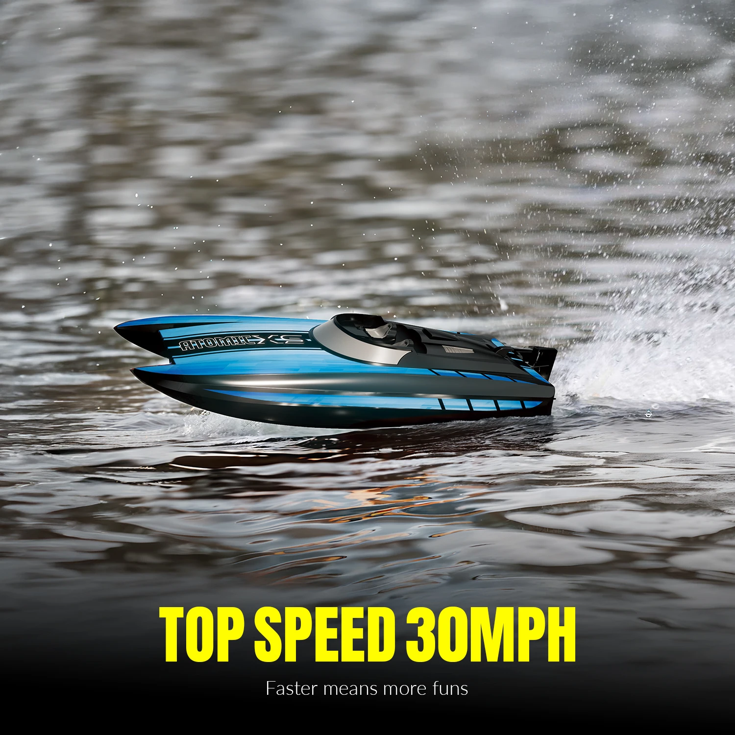 블루 20+MPH XS 고속 RC 보트 어린이 또는 성인용 장난감 선물 79505
