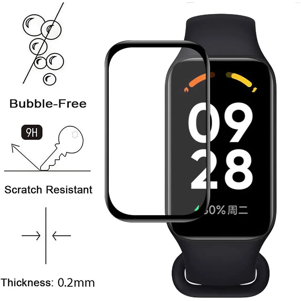 

3D Curved Edge Protective Film For Redmi Band 2 Full Screen Protector for Xiaomi Band 8 Active