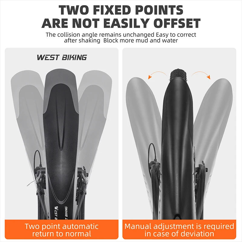 Bicycle fender WEST BIKING 26-29Inch Front Rear Tire Wheel MTB Bike Quick Release Protector