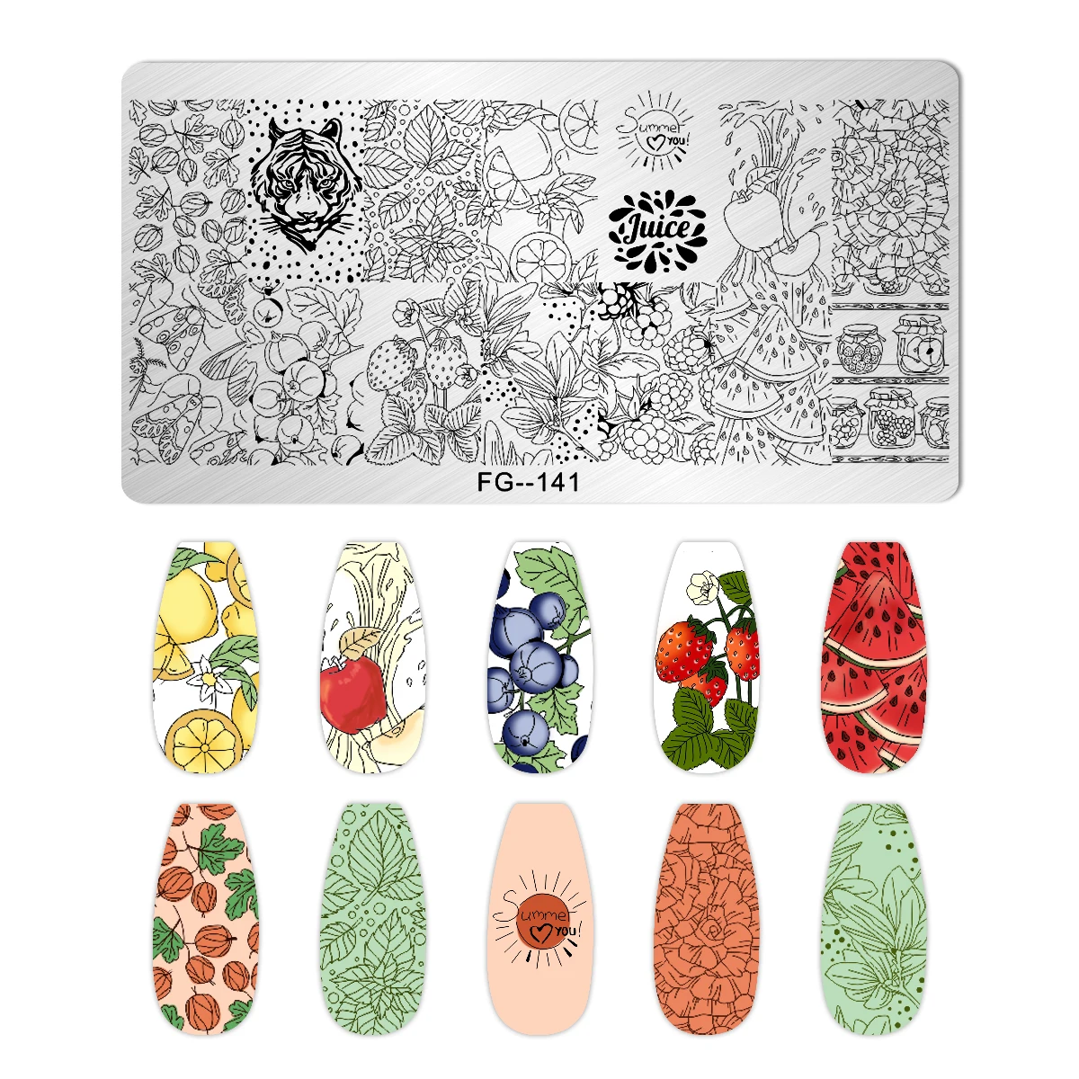 Ocean Animals Nail Stamping Plates Halloween Antelope Nail Stencils Summer Fruits watermelon Leaf Butterfly Stamping Templates 2