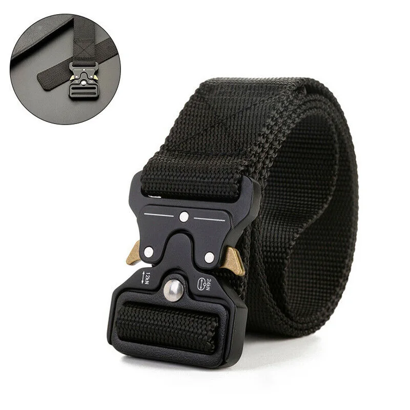 Multi Functional Canvas Tactical Belt with Alloy Buckle for Outdoor Use