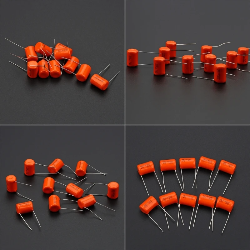 10Pcs Orange Drop Capacitors Tone Caps Guitar Tone Capacitor Lightweight Electric Guitar Capacitor 200V 715P .047uf