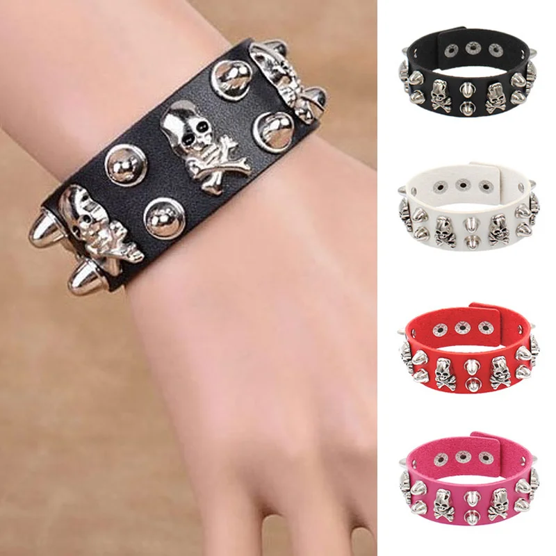 アクセサリー leather studded skull bangle Y2K 00s Sb64a763bd1894f6aa966b83b6e3cb