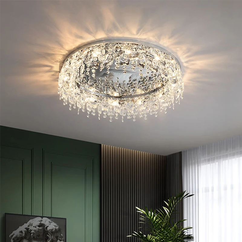 

Modern Luxury Crystal LED Ceiling Interior Lamp Living Room Bedroom Chandelier Kitchen Island Dining Room Ceiling Fixture