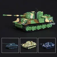 1/72 RTR RC Tank German Tiger Battle Tank Turret 360°Rotation Mini Painted and Assembled Shooting Sound Toy Model for Kids 1