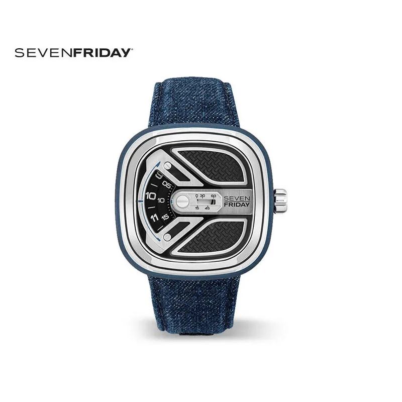 Sevenfriday Watch M Series Square Large Dial Watch Orologio Meccanico Da Uomo M1B/01 Modello Di Cintura Può Utilizzare Il Simbolo Nfc Di Uomini Maturi