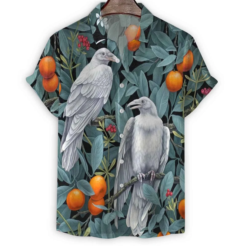 thumbnail image 1 of Camisa con estampado 3D de hongo crisantemo y limón para hombre, camisas hawaianas de verano, blusas playeras de manga corta con solapa y botones, blusa Aloha, 1 of 5