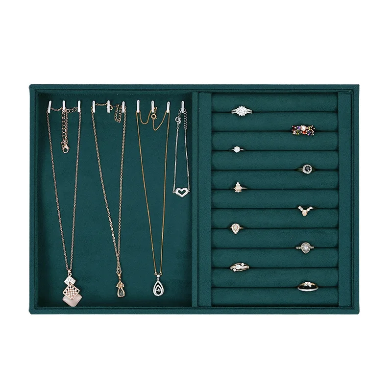 Green Wooden Jewelry Storage Box Ring Bracelet Necklace Jewelry Display Box Home Display Earrings Organizing Box Jewelry Box