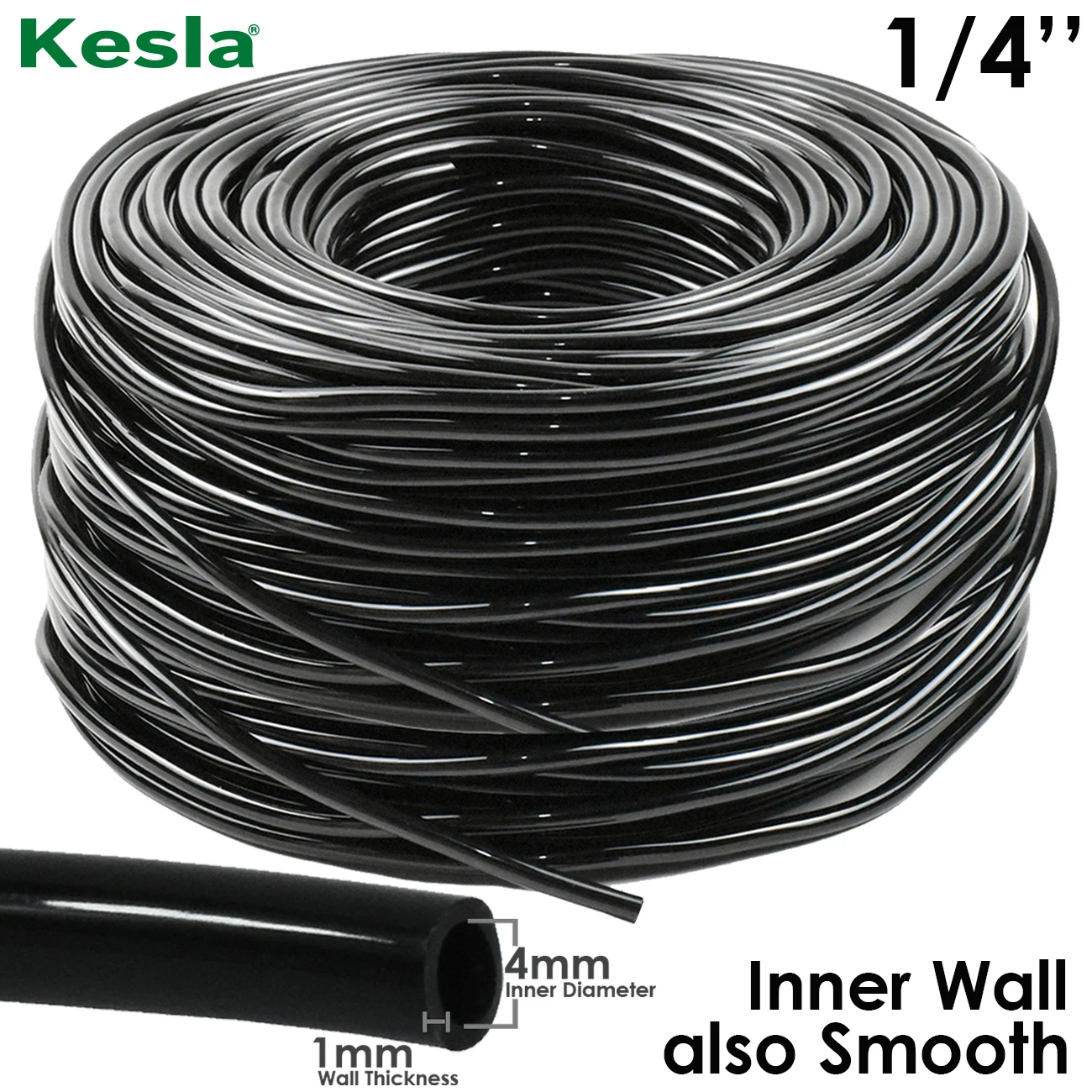 KESLA 5-100m Garden Watering Hose 4/7mm PVC Micro Irrigation Pipe Drip Irrigation Tubing Sprinkler 1/4" Lawn Balcony Greenhouse