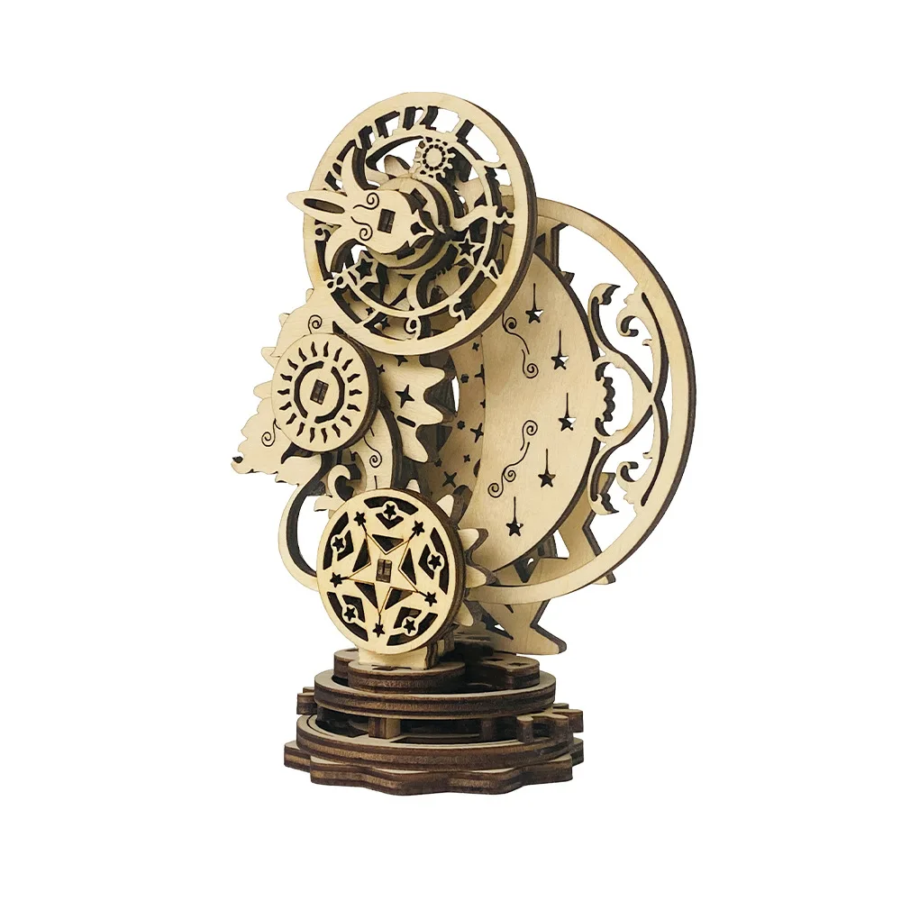 3d wooden puzzle owl clock ornaments model diy assembly toy building block kits assembly toy gift for teens adults 3D Wooden Puzzle Mechanical Punk Clock Model Handmade DIY Assembly Toy Jigsaw Model Building Kits for Kids Adults Gift Decor