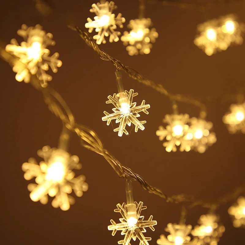 

6m Snowflake LED String Fairy Light Garland Outdoor Garden Home Christmas Lights Wedding Decor for Home Navidad Party Decoration