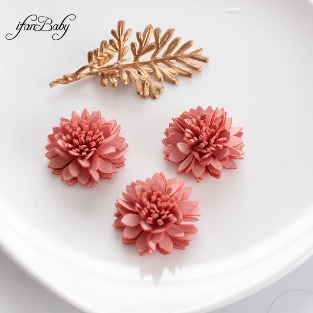 Leather Fiber Flower Crafts Material DIY Clothes Hat Decoration Accessories Patches Scrapbooking MICROFIBER Hair Flower