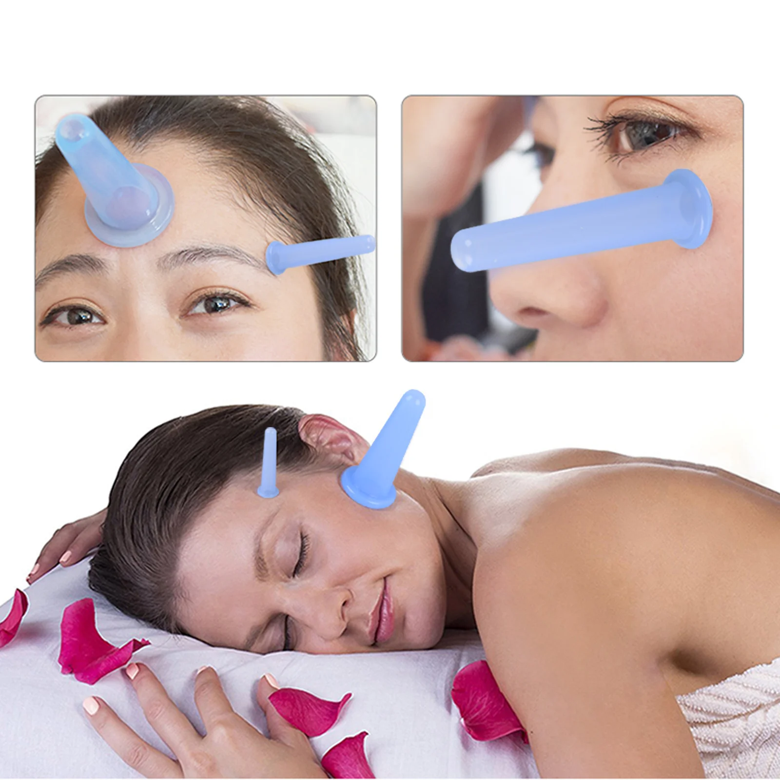 ZHOGNYAN TAIHE Cupping Therapy Sets 4Pcs Silicone Cupping Set Cellulite Remover Vacuum Suction Massage Cups for Relieve Pain 5