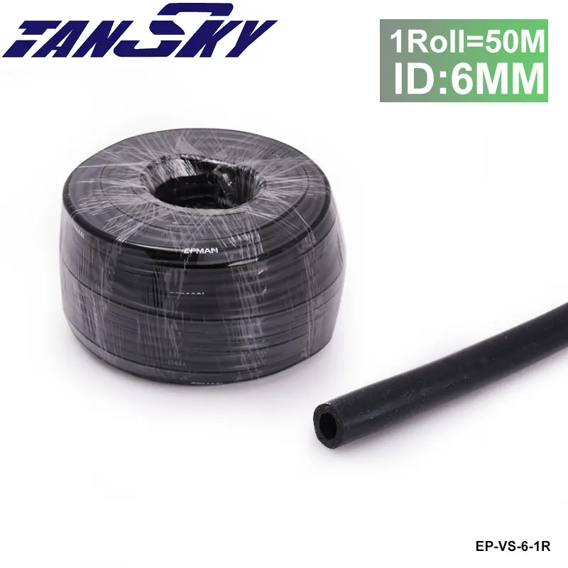 

50M ID:6MM Silicone Silicon Vacuum Hose Oil Turbo Dump Radiator Rubber Air Vac Pipe Black For GM EP-VS-6-1R