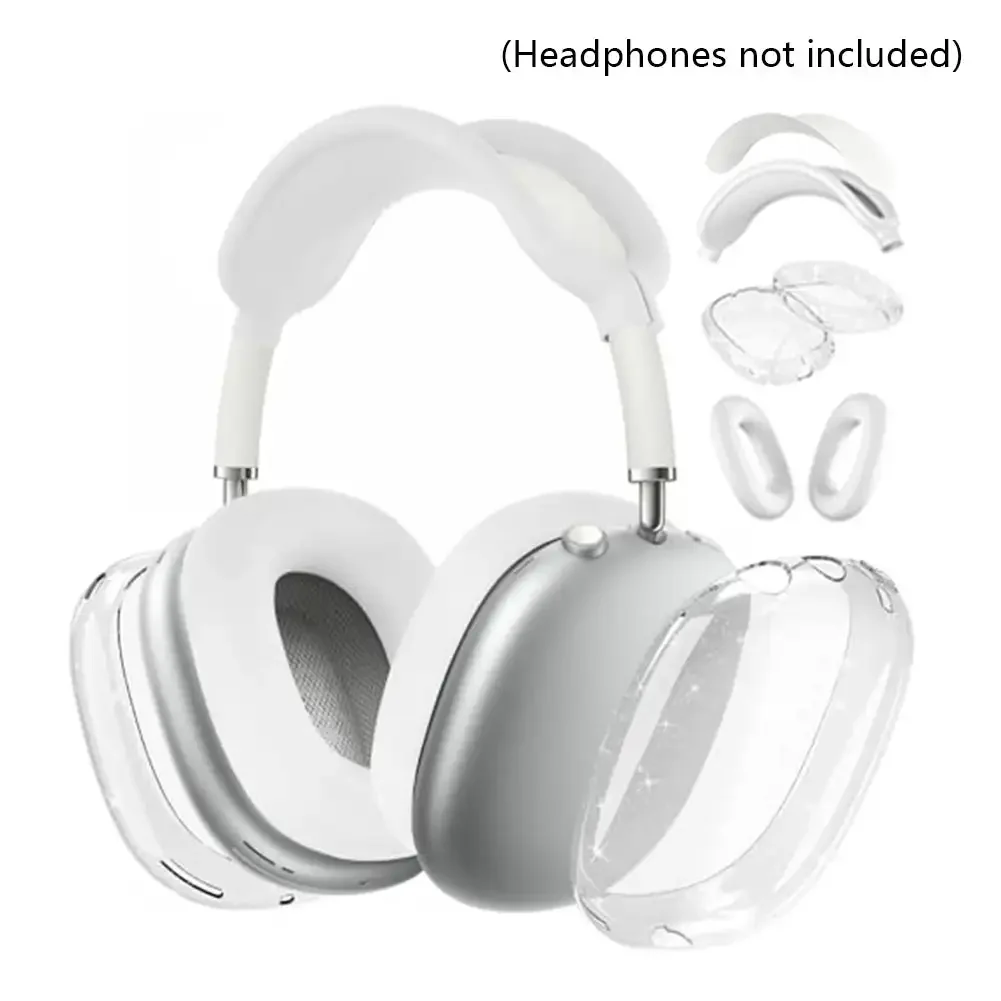 2024 Glitter Aesthetic Transparent Anti-Fall Dust-Proof Headphone Cover