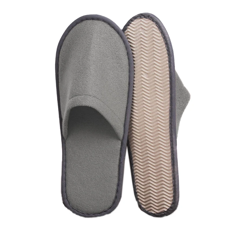 1pair Women Men Disposable Slippers White Black Non-slip Hotel Bathroom Slippers Travel Disposable Cotton Home Hospitality Shoes 4