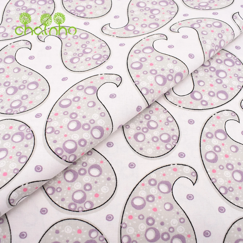 Chainho,Printed Plain Weave Cotton Fabric,DIY Quilting Sewing Material,Patchwork Cloth,Bronzing Series,20x25cm/Piece,15CD41