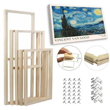 Kit cornice su tela in legno massello Barre barella fai-da-te per stampe su tela Pittura a olio con diamanti Galleria d'arte da parete in legno Decorazioni per la casa