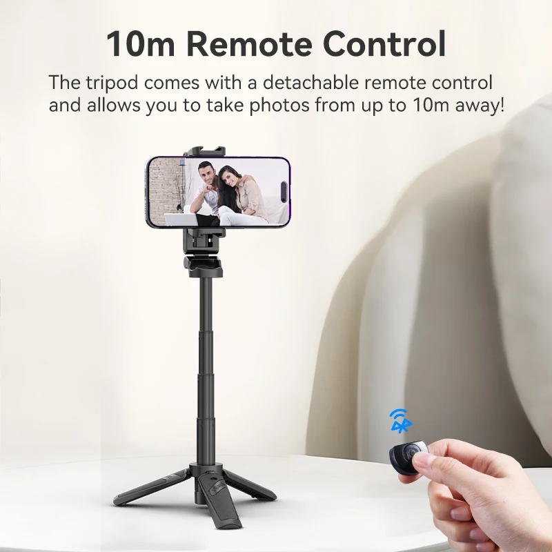 Ulanzi JJ02 Tripod with Remote 3-in-1 Versatility Selfie Stick Phone Grip Vertical Horizontal Shooting with Cold Shoe Mounts
